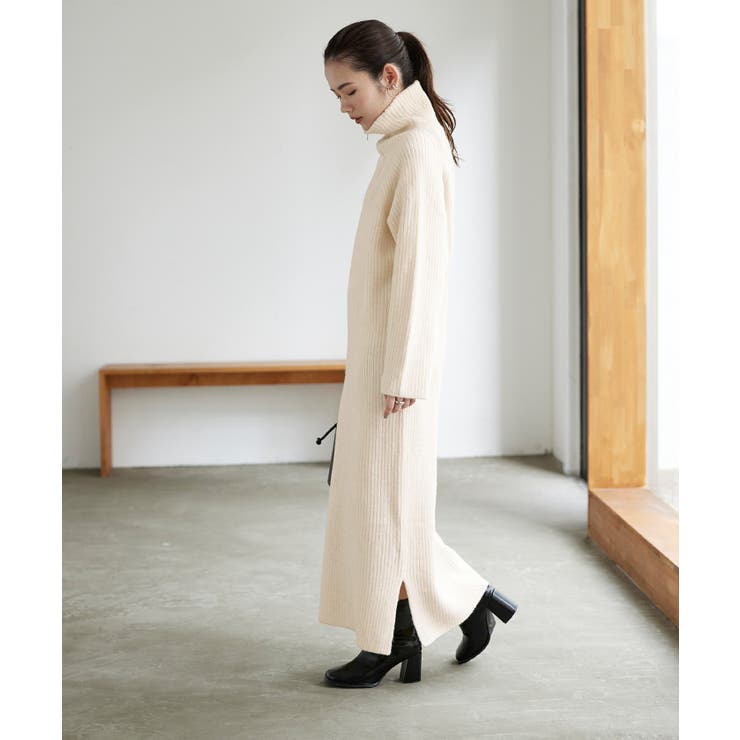 Zip付ビッグカラーニットワンピース ビッグカラーが小顔効果も抜群 ワンピース 品番 Tv Titivate ティティベート のレディースファッション通販 Shoplist ショップリスト