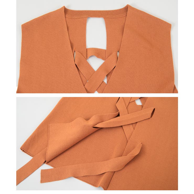 バックレースアップニットベスト バックレースアップデザインで後ろ姿 もおしゃれ 品番 Tv Titivate ティティベート のレディースファッション通販 毎日送料無料 Shoplist ショップリスト