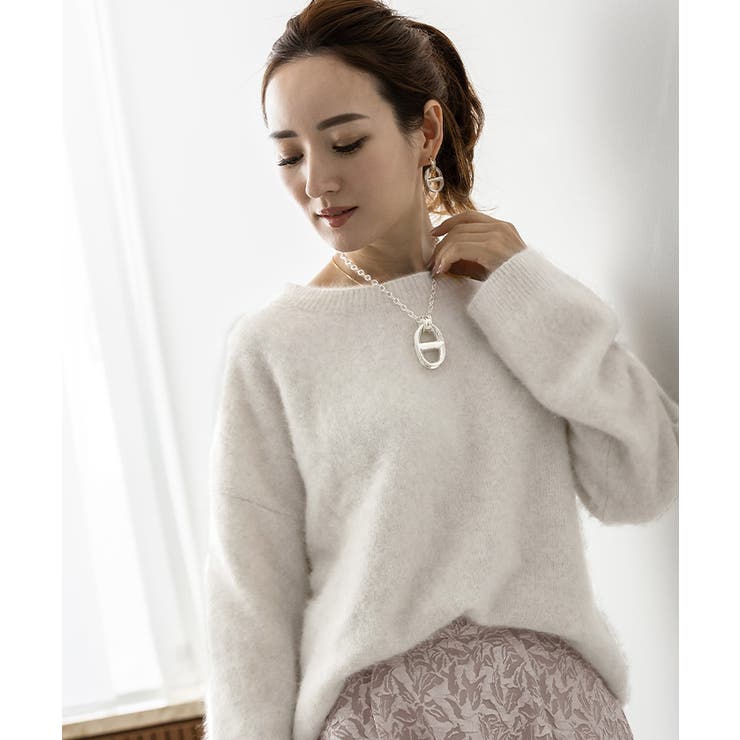 ウール混クルーネックニットプルオーバートップス レディース ニット | titivate | 詳細画像12 