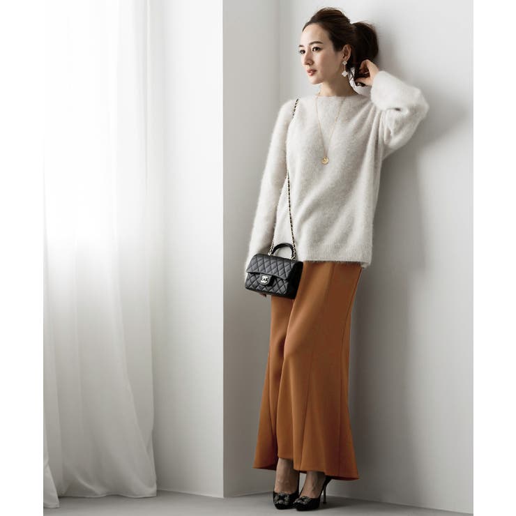 ウール混クルーネックニットプルオーバートップス レディース ニット | titivate | 詳細画像15 