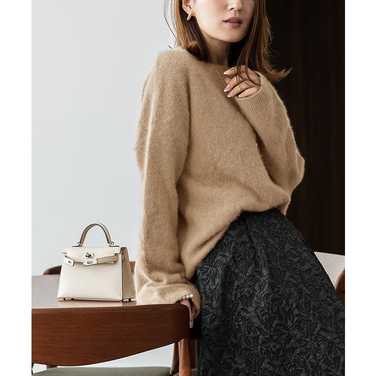 ウール混クルーネックニットプルオーバートップス レディース ニット | titivate | 詳細画像16 