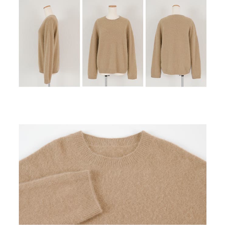 ウール混クルーネックニットプルオーバートップス レディース ニット | titivate | 詳細画像9 