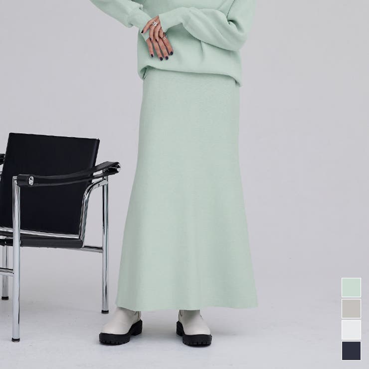 ミラノリブマーメイドニットスカート ボトムス レディース | titivate | 詳細画像1 