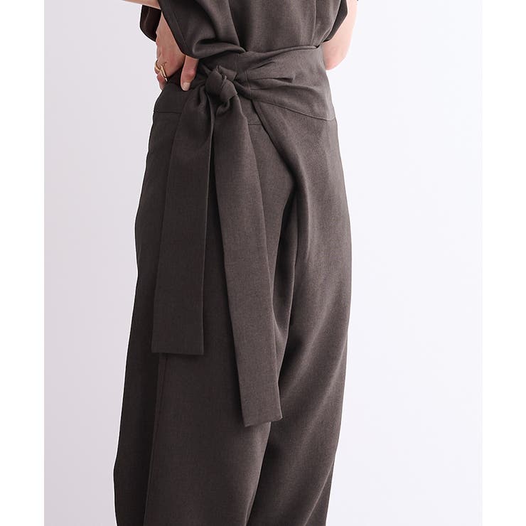 リネンライクハイウエストラップワイドパンツ【UR’S ユアーズ】 | titivate | 詳細画像14 