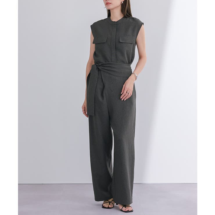 リネンライクハイウエストラップワイドパンツ【UR’S ユアーズ】 | titivate | 詳細画像16 