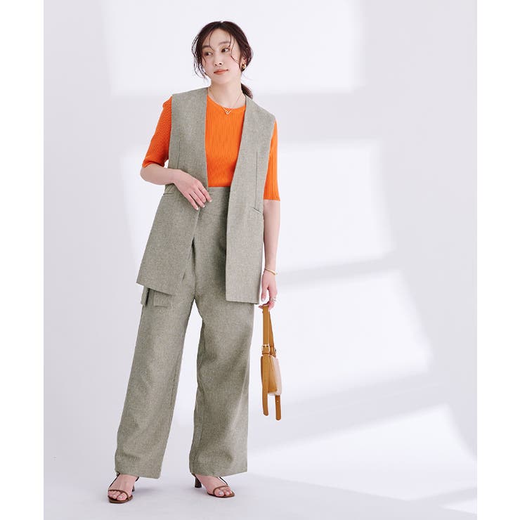 リネンライクVネックノーカラージレ【UR’S ユアーズ】 | titivate | 詳細画像21 