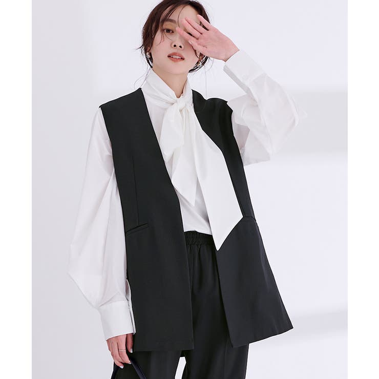 リネンライクVネックノーカラージレ【UR’S ユアーズ】 | titivate | 詳細画像25 