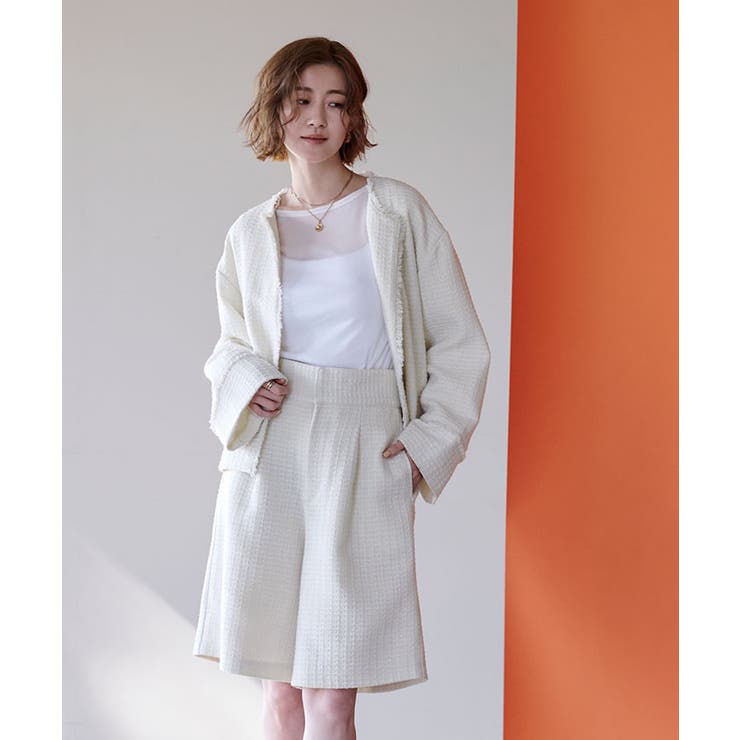 ツイードハイウエストハーフパンツ ボトムス レディース | titivate | 詳細画像13 