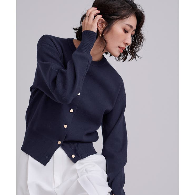 マット釦クルーネックニットカーディガン【UR’S ユアーズ】 | titivate | 詳細画像2 