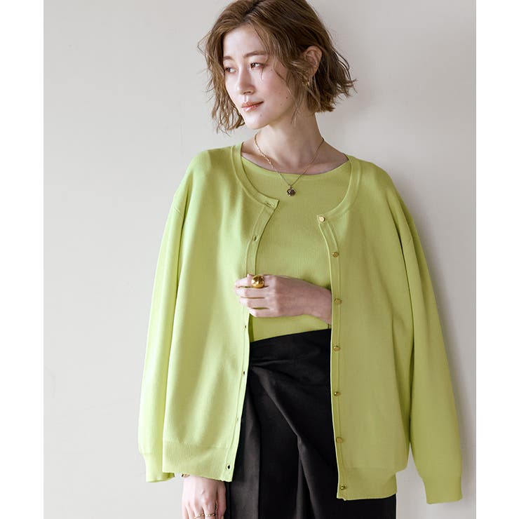 ゴールド釦サマーニットカーディガン トップス レディース | titivate | 詳細画像13 