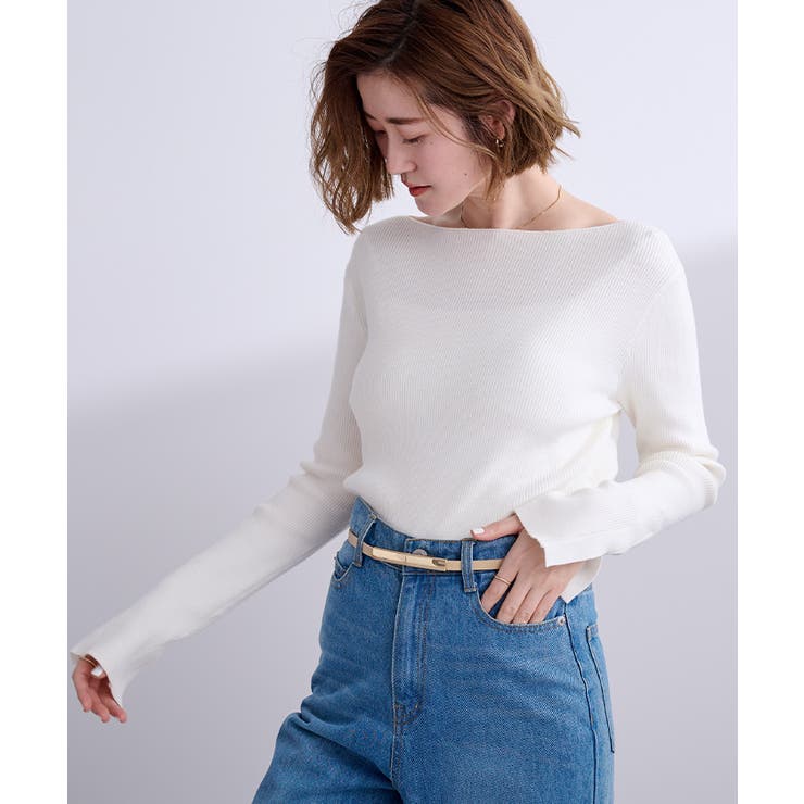 ボートネックスリットスリーブリブニット【UR’S ユアーズ】 | titivate | 詳細画像24 