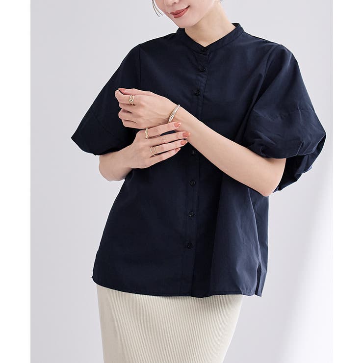 釦配色バルーンスリーブブラウス【UR’S ユアーズ】 | titivate | 詳細画像4 