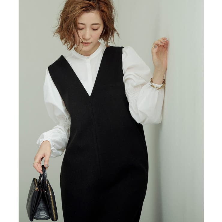 シャーリングスリーブバンドカラーシャツ トップス レディース | titivate | 詳細画像12 