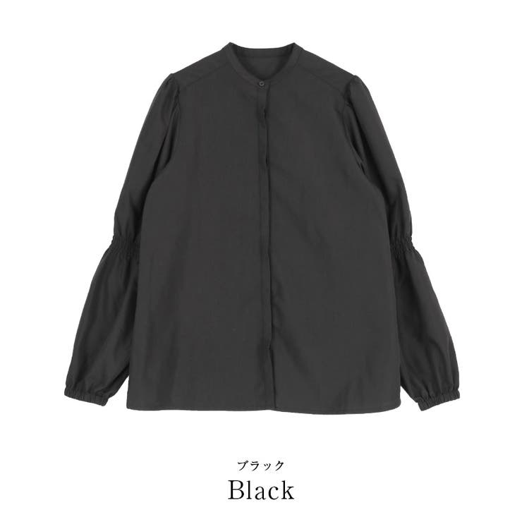 シャーリングスリーブバンドカラーシャツ トップス レディース | titivate | 詳細画像3 