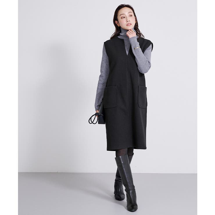 ウールライクキーネックIラインワンピース ワンピース レディース | titivate | 詳細画像14 