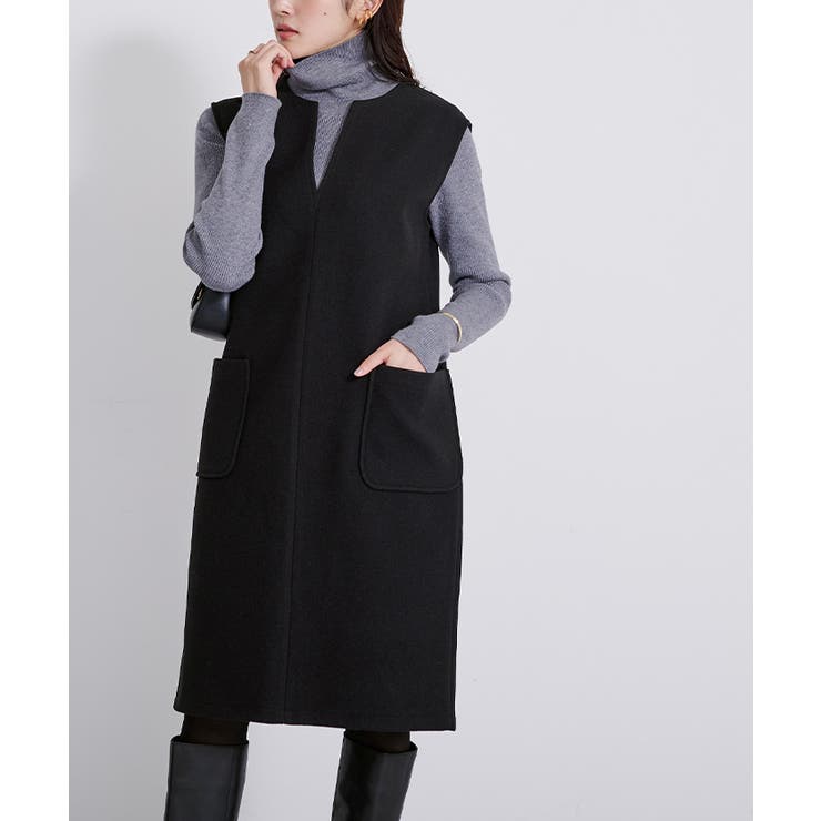 ウールライクキーネックIラインワンピース ワンピース レディース | titivate | 詳細画像15 