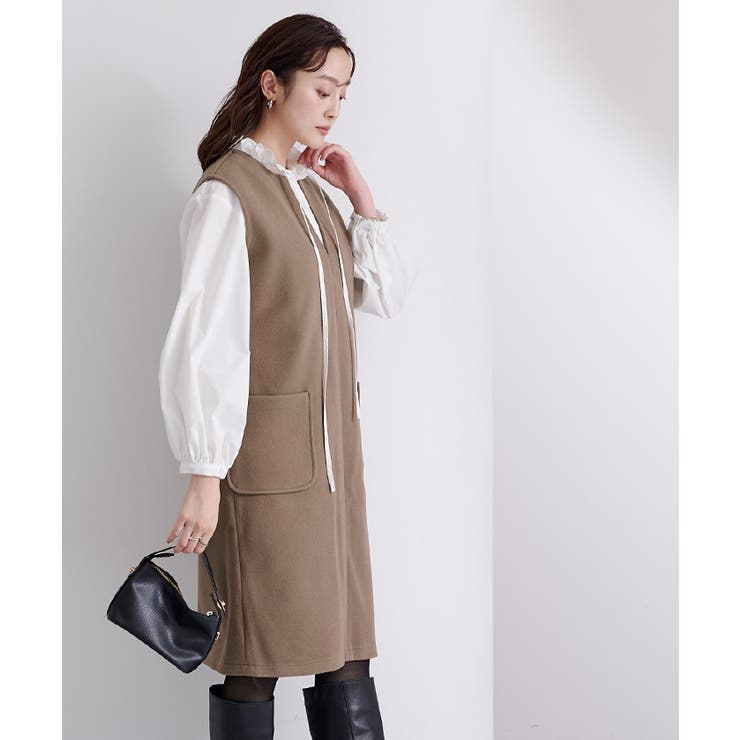 ウールライクキーネックIラインワンピース ワンピース レディース | titivate | 詳細画像18 