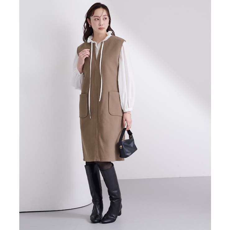 ウールライクキーネックIラインワンピース ワンピース レディース | titivate | 詳細画像20 