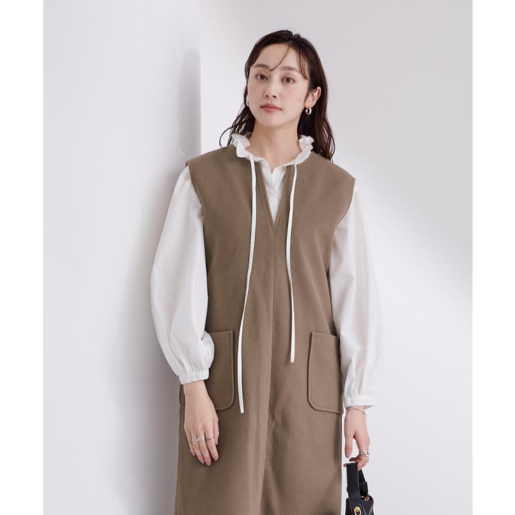 ウールライクキーネックIラインワンピース ワンピース レディース | titivate | 詳細画像21 