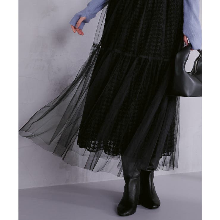 フロッキーチュールティアードスカート ボトムス レディース | titivate | 詳細画像14 