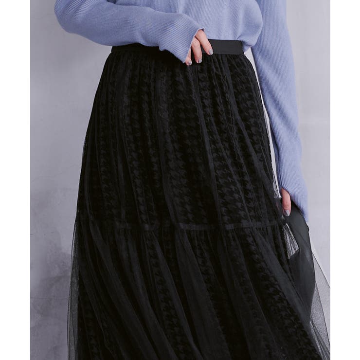 フロッキーチュールティアードスカート ボトムス レディース | titivate | 詳細画像16 
