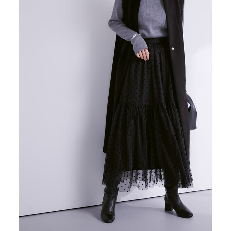 フロッキーチュールティアードスカート ボトムス レディース | titivate | 詳細画像18 