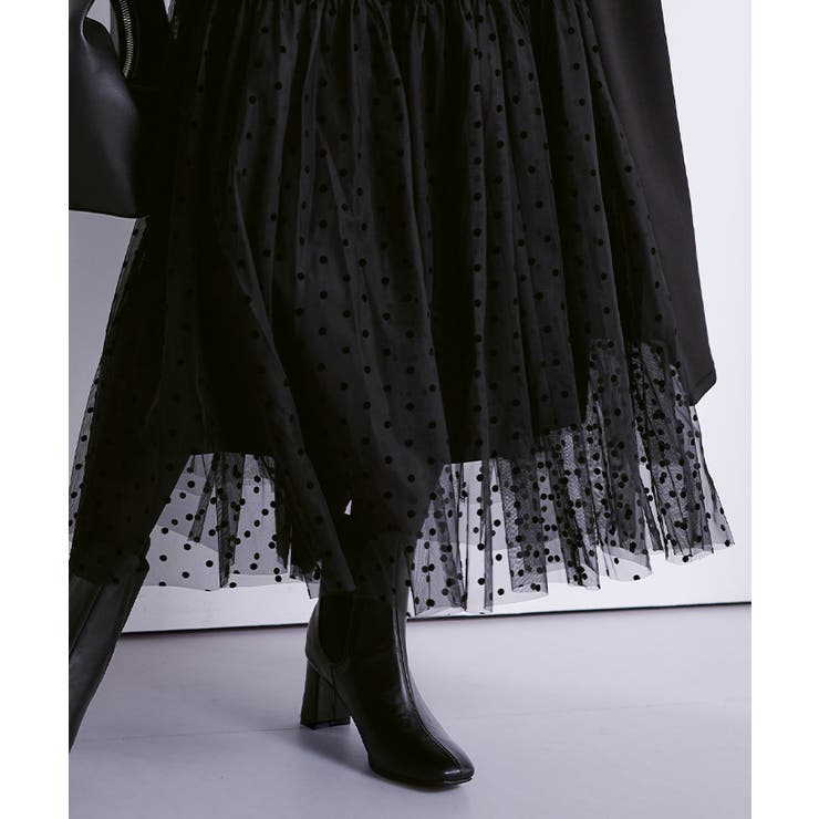 フロッキーチュールティアードスカート ボトムス レディース | titivate | 詳細画像20 