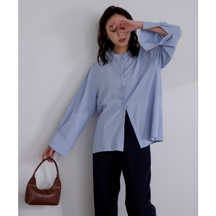 アジャスタブルカフスバンドカラーシャツ トップス レディース | titivate | 詳細画像17 