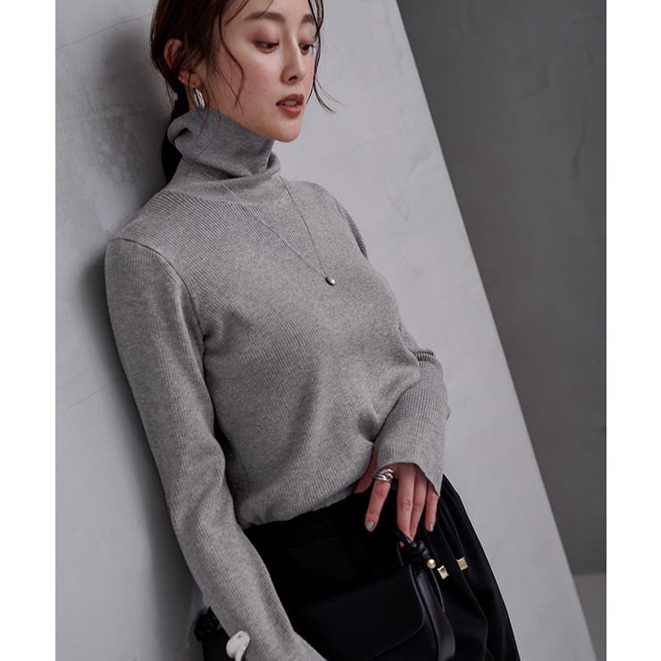 フィンガーホール付リブタートルネックトップス トップス レディース | titivate | 詳細画像4 