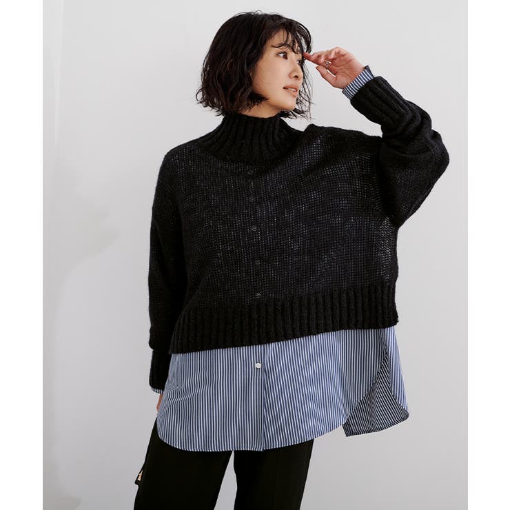 シアーハイネッククロップドニット トップス レディース | titivate | 詳細画像6 