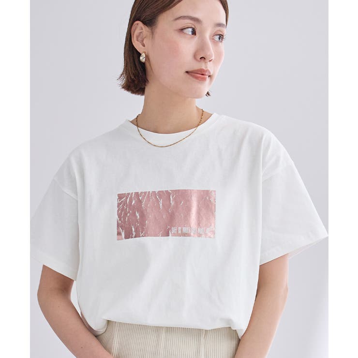 箔プリントTシャツ【UR'S ユアーズ】[品番：TV000016335