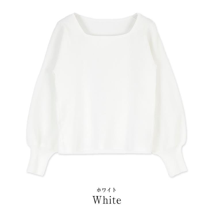 ボリュームスリーブスクエアネックニット トップス レディース | titivate | 詳細画像4 