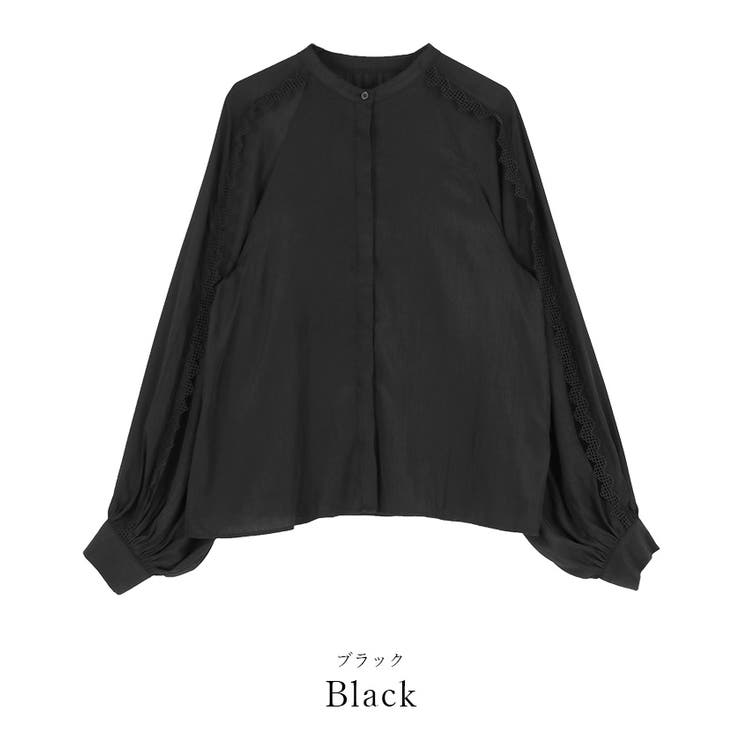 バンドカラーレースデザインブラウス トップス レディース | titivate | 詳細画像2 