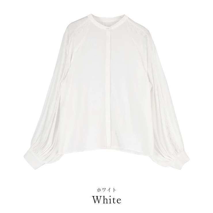 バンドカラーレースデザインブラウス トップス レディース | titivate | 詳細画像3 