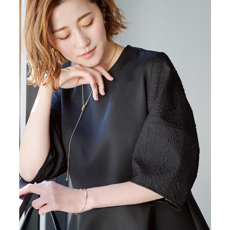 ふくれジャガードドッキングトップス トップス レディース | titivate | 詳細画像12 