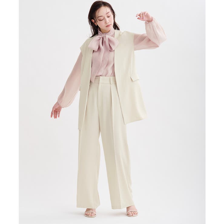 ノーカラーフレンチスリーブジレ トップス レディース | titivate | 詳細画像13 