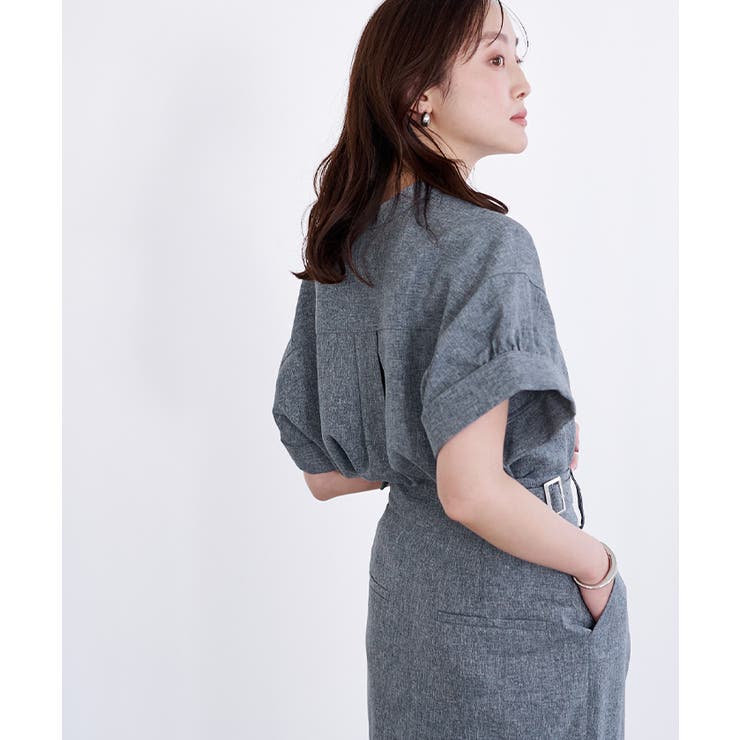 リネンライクワイドスリーブスキッパーシャツ【UR'S ユアーズ