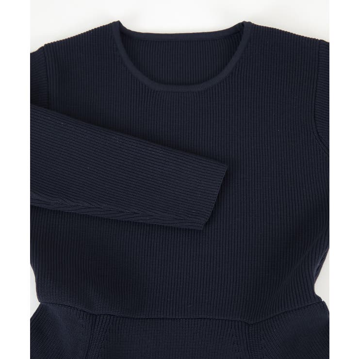 テッドベイカー ニット ロング ワンピース フレア ベルト ネイビー 襟 半袖 ワンピース レディース 秋 長袖 マキシワンピース ロング