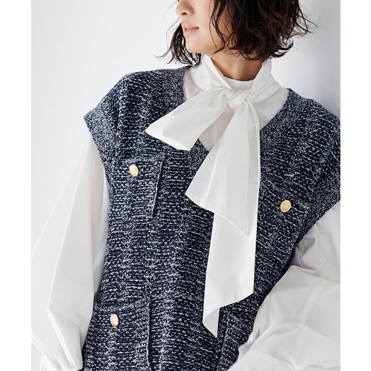 Vネックツイードベスト トップス レディース | titivate | 詳細画像16 