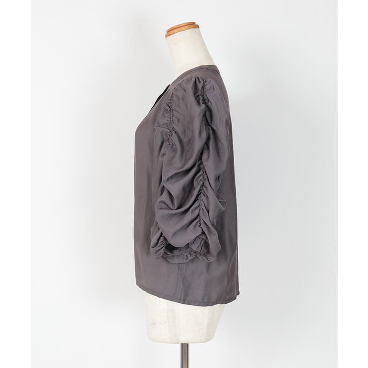 シャーリングデザインスリーブバンドカラーブラウス【UR’S ユアーズ】 | titivate | 詳細画像9 