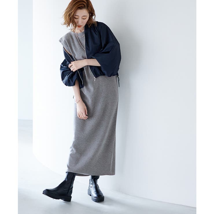 ディープアームホールIラインニットワンピース ワンピース レディース | titivate | 詳細画像17 