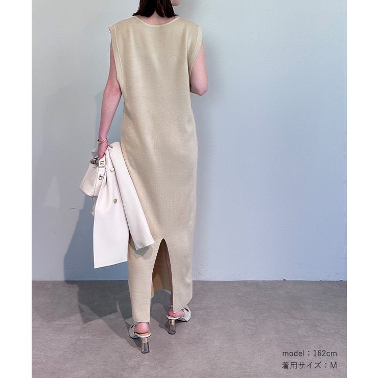 ディープアームホールIラインニットワンピース ワンピース レディース | titivate | 詳細画像22 