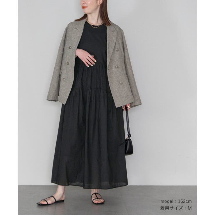 コットンクルーネックティアードワンピース【UR'S ユアーズ