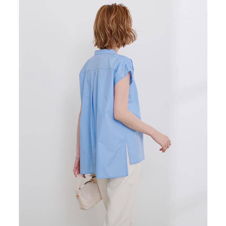 スタンドカラーショルダーギャザーブザムシャツ【UR’S ユアーズ】 | titivate | 詳細画像14 