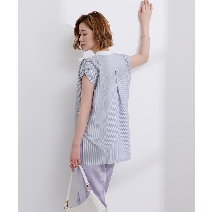 スタンドカラーショルダーギャザーブザムシャツ【UR’S ユアーズ】 | titivate | 詳細画像17 