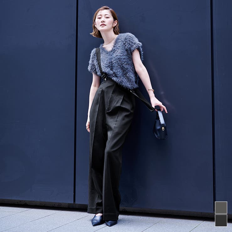 センタープレスダブルサロペットパンツ【UR'S ユアーズ】[品番