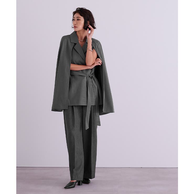 2wayベルト付ケープトレンチコート/ジレ【UR'S ユアーズ】[品番