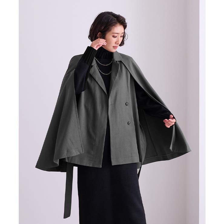 2wayベルト付ケープトレンチコート/ジレ【UR'S ユアーズ】[品番