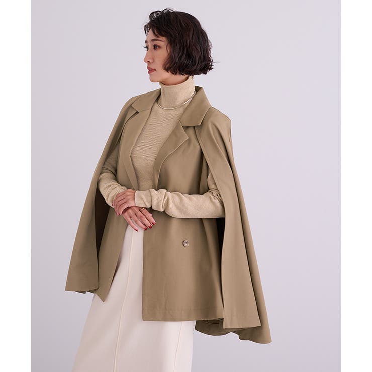 美品✨クラネ　トレンチコート　ジレ　2way ベルテッド　ベージュ　コットン CLANE（クラネ）の「CLANE 2WAY SQUARE SLEEVE TRENCH COAT（トレンチ