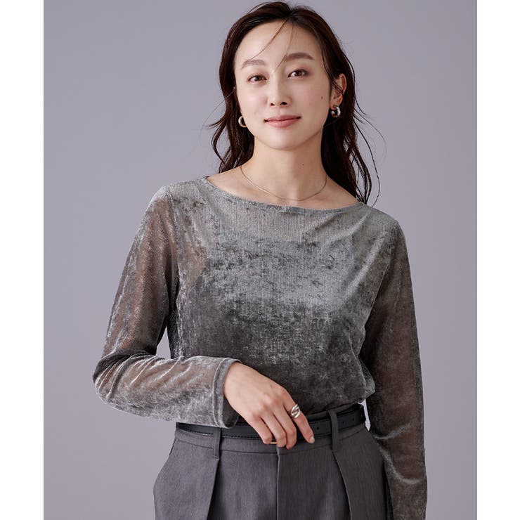 メッシュベロアボートネックトップス【UR’S ユアーズ】 | titivate | 詳細画像20 